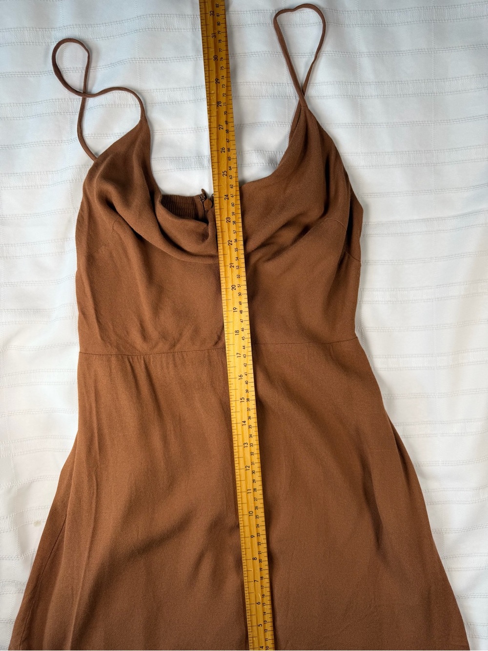 Aritzia Sun-deh/Sunday Best Brown Cowl Neck Mini Dress M EcoVero Slip Dress Y2K - Picture 11 of 12